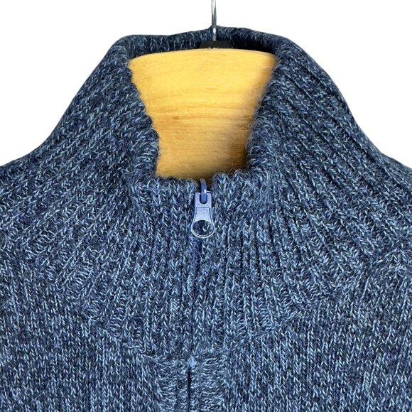 Nusta 100% Baby Alpaca Texture Sweater Adults M Blue Soft Warm Full Zip - Picture 5 of 10
